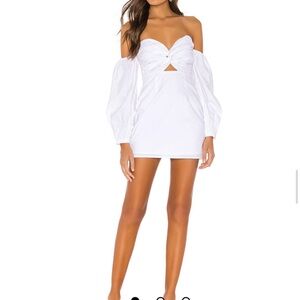 Superdown White Off-Shoulder Bodycon Mini Dress